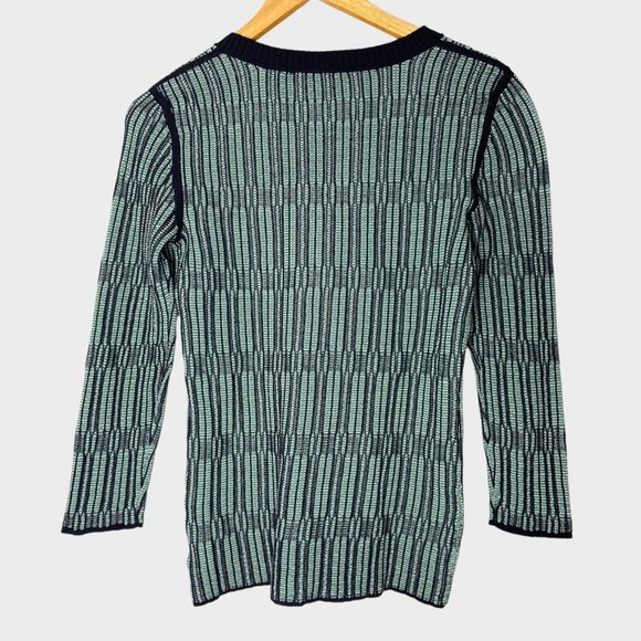 Tory Burch Blue Knit Crewneck Sweater - Picture 6 of 8